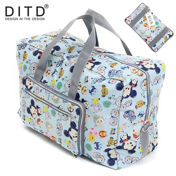 

DITD 27 color Cartoon Elephant Foldable Travel Bag Large Capacity Waterproof Dog Printing Bags Portable Women's Tote camping bag