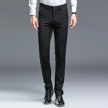 

2019 Autumn Black Stripe men Trousers Business Casual mens Pants 28 - 36 Szie pant men