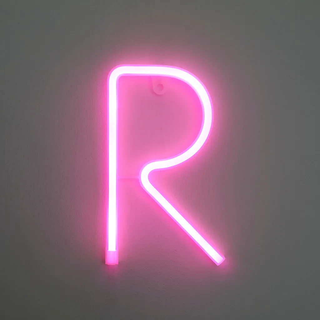 Светодиодный светильник с буквенным принтом, с пластиковыми буквами, висящий Теплый розовый свет