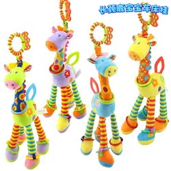 1 шт случайный цвет детский токарный станок висячая плюшевая игрушка детский колокольчик жирафа Прорезыватель Успокаивающая кукла