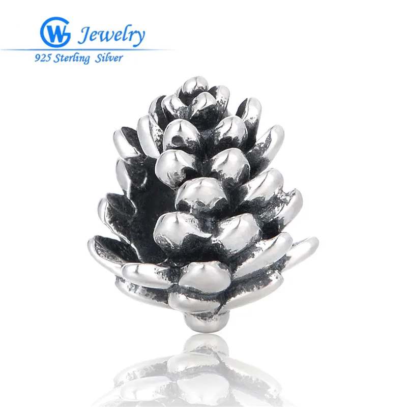 New Year Christmas Pinecone Charms Pendants Charm for Diy Jewelry Making 925 Sterling Silver Jewelry GW