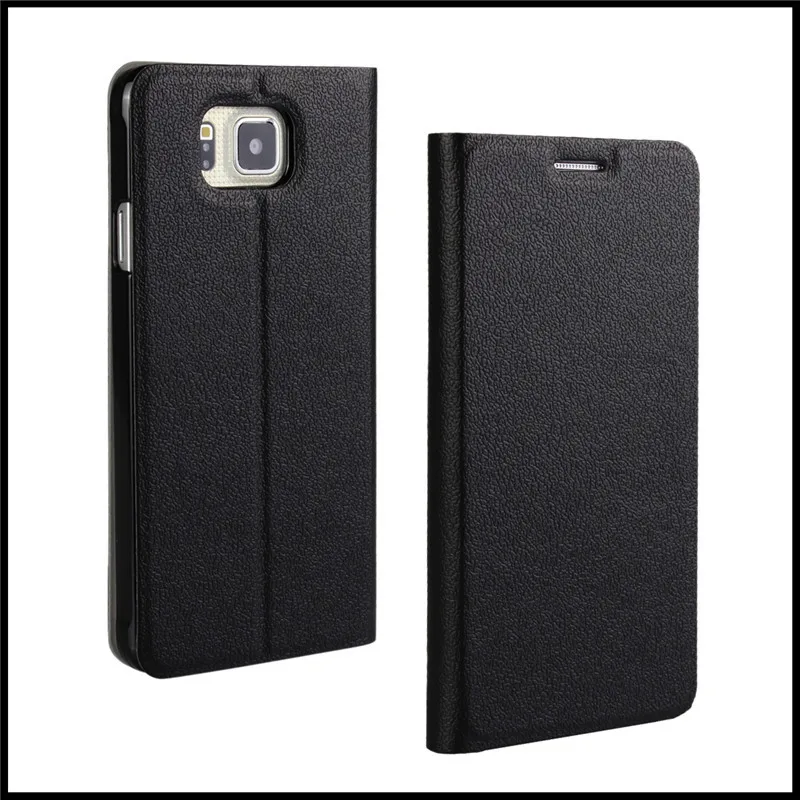 Магнитный чехол для samsung Galaxy Alpha G850f, кожаный чехол-книжка с откидной крышкой и подставкой, чехол для телефона - Цвет: Черный