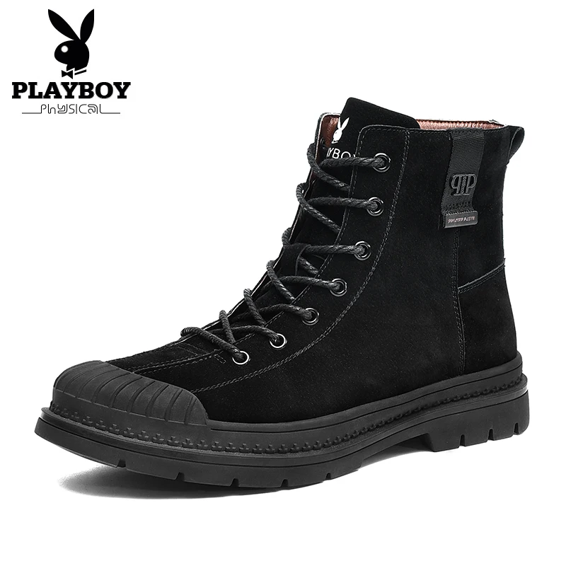

PLAYBOY New Fashion Men Winter Shoes Solid Color Snow Boots Plush Inside Bottom Keep Warm Waterproof Ski Ankle Boots DS87273