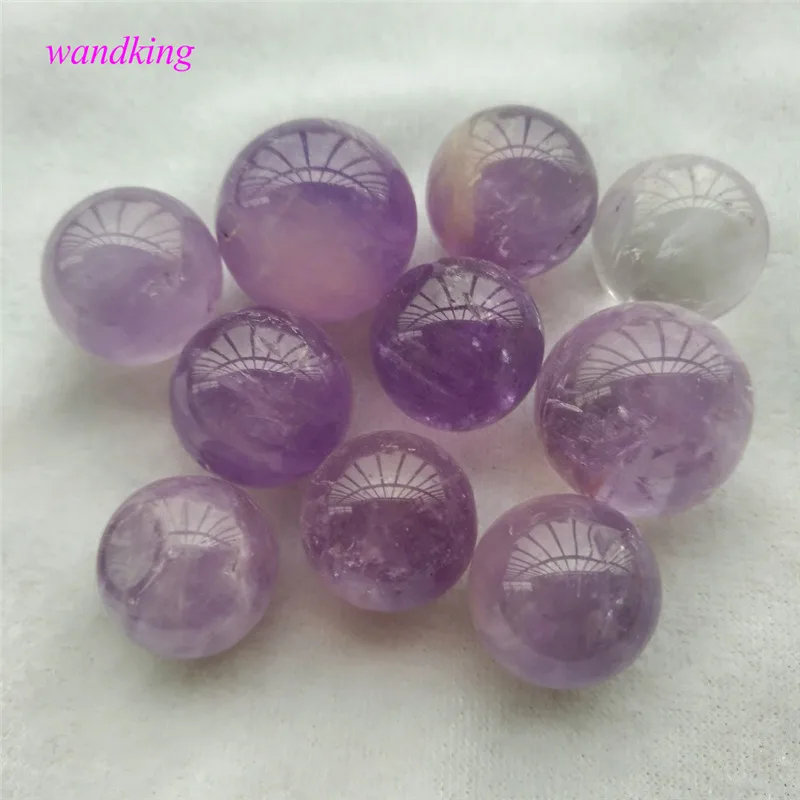 10pcs Natural amethyst quartz crystal ball ( diameter:15-20mm)