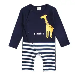 Прекрасный Демисезонный Младенческая Детская одежда Слон одежда хлопок комбинезон для малышей Детские ползунки жираф одежды