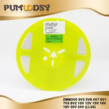 2500 шт./лот ZMM5V1 ZMM3V0 3V3 3V9 4V7 5V1 7V5 8V2 10V 12V 15V 16V 18V 20V 24V LL34 3,3 V 3V3 0,5 Вт 1/2W стабилитрон диод поверхностного монтажа