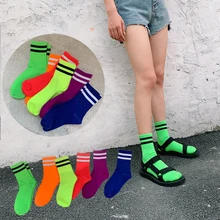 Носки Harajuku забавные японские школьные хлопковые полосатые носки для девочек цветные женские носки Sox Harajuku дизайнерские ретро носки до лодыжки