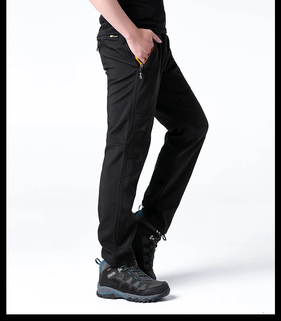 Clorts Man Trekking Pants Outdoor Waterproof Hiking Pants Men Fleece Winter Softshell Pants Warm Fishing Pants (17)