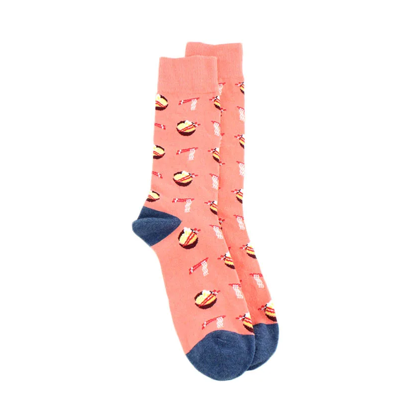 Харадзюку крутые носки мужские счастливые жаккардовые Чили лапша авокадо, арбуз шаблон носки креативные сумасшедшие смешные носки