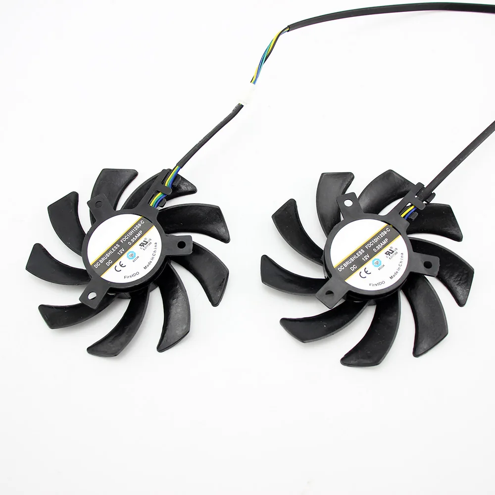 2PCS/lot 85MM FDC10H12S9-C 4Pin Cooling Fan Replacement For XFX RX 470 470D 480 460 RX480 RX380X R9 270A Graphics Card Cooling