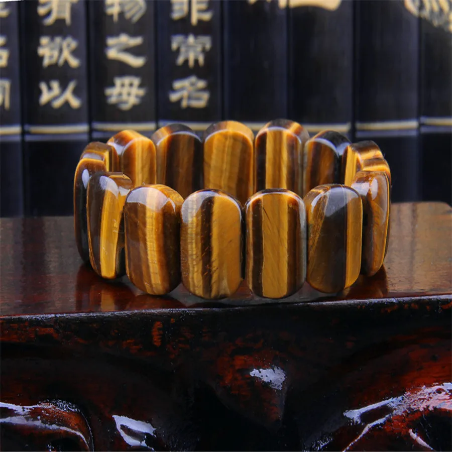 

Natural Yellow Tiger's Eye Gem Stone Fashion Men Women Beads Bracelet AAA 18*6mm Drop Shipping Trendy Stone Stretch Bracelet