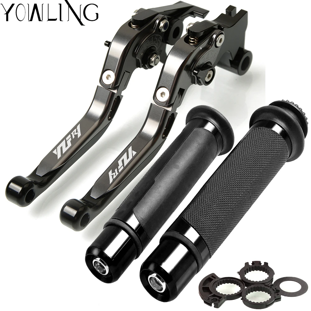 Motorcycle Hand Grips Handle Bar 7/8" 22mm Adjustable foldable Brake