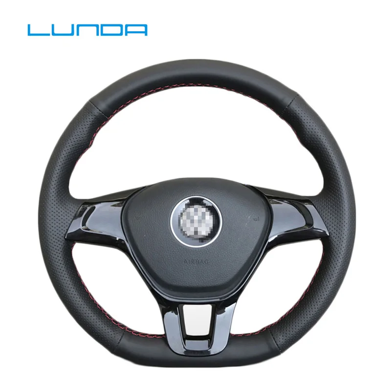 LUNDA чехол рулевого колеса автомобиля для Volkswagen Jetta Golf 7 Mk7 новый Polo 2017 PassatB8 Tiguan Sharan