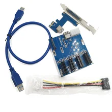 Nouveau PCIe 1 à 4 PCI Express 1X slots Riser Carte Mini ITX à externe 4 PCI-e Slot ad XXM8