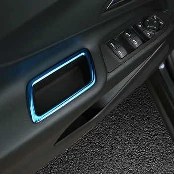 

For Chevrolet Equinox 2017 2018 accessories styling Stainless steel Car Armrest Storage box Grid Cover Trim sticker