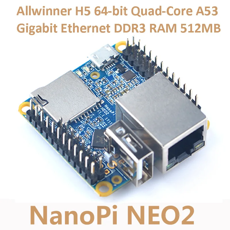 

NanoPi NEO2 Allwinner H5 Development Board 64-bit Quad-Core A53 Gigabit Ethernet