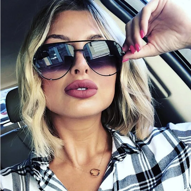 

HBK Pilot Sunglasses Oversized Big Frame Vintage Women Men Brand Designer Female Male 2018 New Fashion Eyewear Outdoor UV400