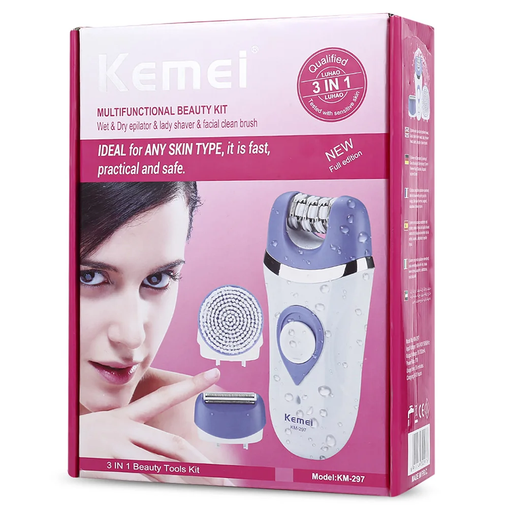 Электрическая бритва Kemei KM 297 Lady Body 3 в 1 для удаления волос Полностью моющийся