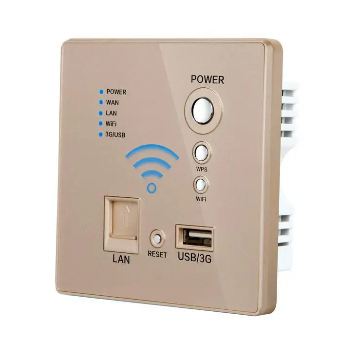 free shipping best price Champagne color wifi Socket Wall Outlet Power Outlet internet socket