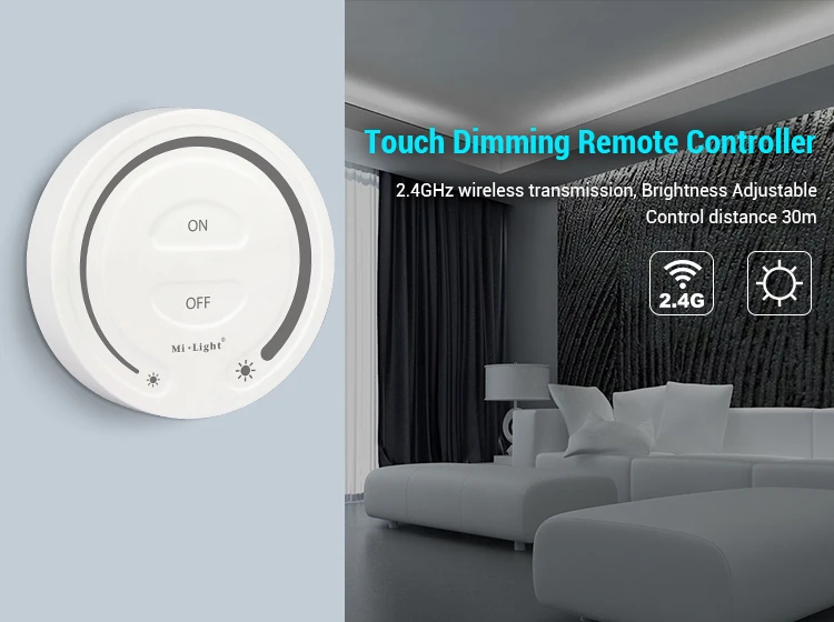 Free shipping Milight FUT087 2.4G wireless Touch Dimming Remote Dimmer