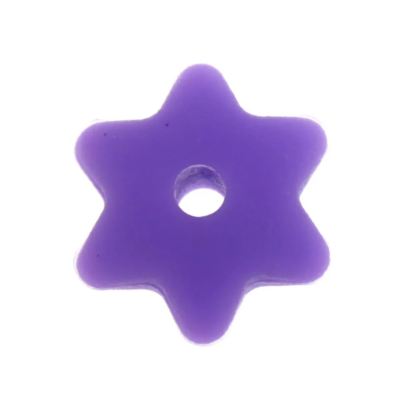 100 шт пищевого силикона шестиугольные звездочки для прорезывания зубов 10 мм Силиконовые Бусины, бижутерия своими руками цепочка для соски - Цвет: 366 Lavender