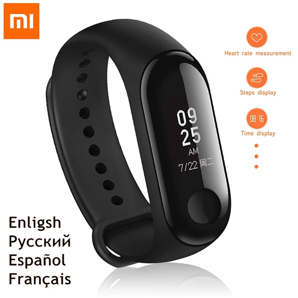 

Xiaomi Mi Band 2 Miband 3 Mi Band 3 Bracelet IP67 Waterproof Watch Wristband Smart Heart Rate Monitor Fitness Tracker OLED Touch
