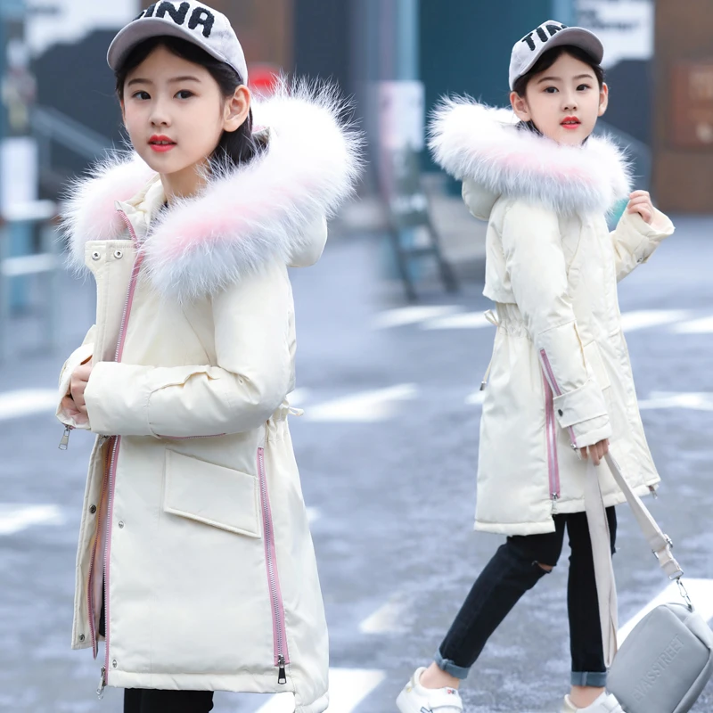 5-14 Years Children Girl Jacket Thick Long Winter Warm Coat Fashion Fur Collar Hooded Outerwear Clothes For Kids Girl Down Coat 5-14 Years Children Girl Jacket Thick Long Winter Warm Coat Fashion Fur Collar Hooded Outerwear Clothes For Kids Girl Down Coat