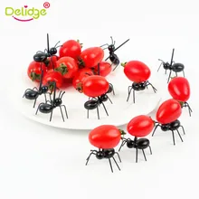 12Pcs Mini Ant Fruit Fork Plastic Reusable Cherry Tomato Toothpick Cake Dessert Fork Party Decoration