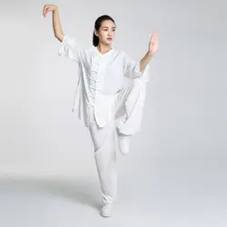 Новый Дизайн женские короткие Длинные рукава ушу TaiChi кунг-фу Форма Женский костюм униформа тай-чи упражнения Костюмы пальто + Брюки для