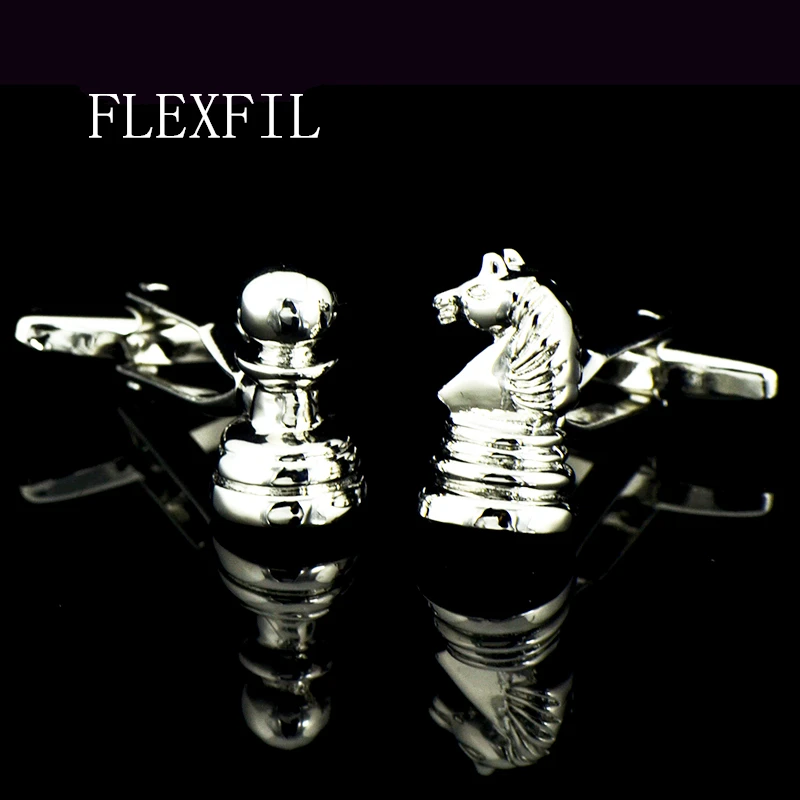 

FLEXFIL jewelry shirt Fashion cufflink for men Brand Cuff link Wholesale Button Chess High Quality Luxury Wedding Male new