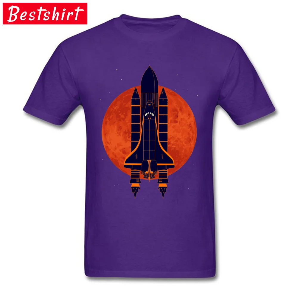 Space Ship Over Venus T-Shirt Fitted Short Sleeve Simple Style 100% Cotton Fabric Crew Neck Men Tees Design Tees Lovers Day Space Ship Over Venus purple