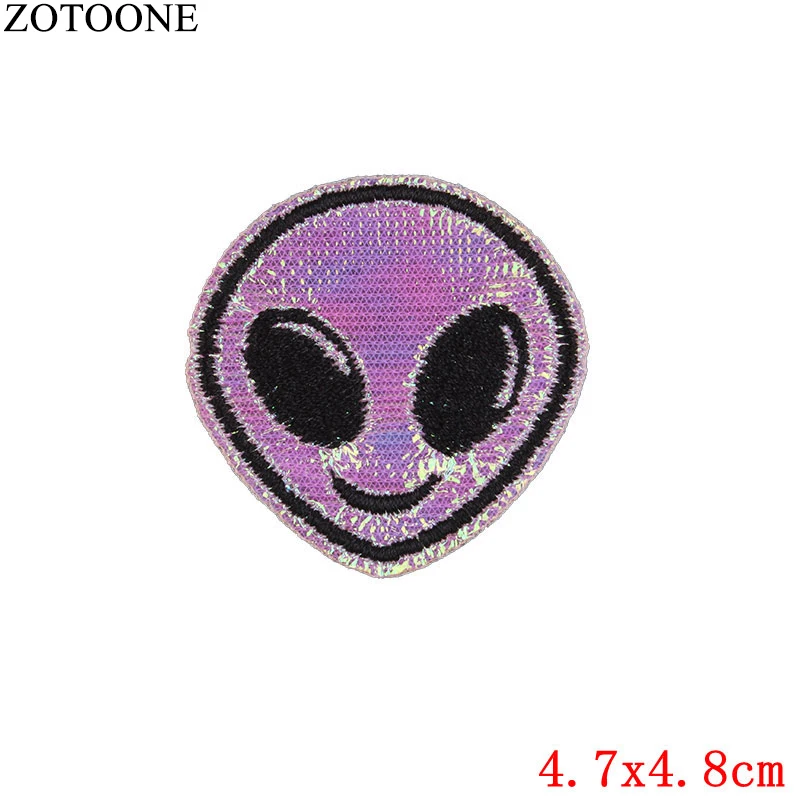 Нашивки ZOTOONE Iron on UFO, инопланетянин, астронавт, для одежды, сделай сам, аппликация, вышитая планета, космическая нашивка, наклейки для рюкзака - Цвет: 15