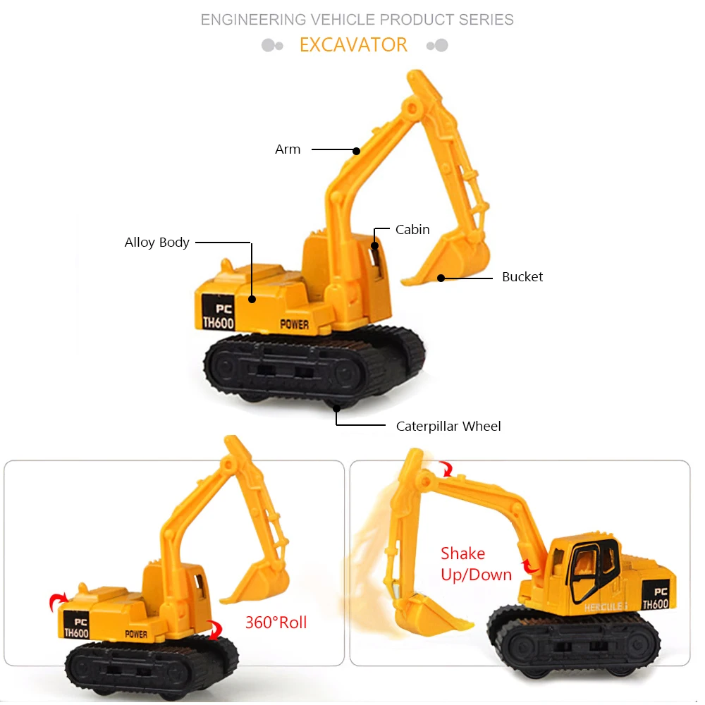 Мини литой автомобиль строительство Перевозчик транспортного средства грузовик экскаватор самосвал модели грузовиков игрушки для мальчиков детей взрослых