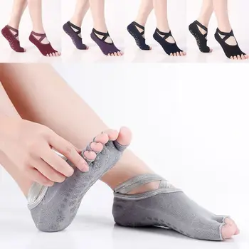

Women No Show Low Cut Slipper Socks Wide Straps Toeless With Non Skid Grips