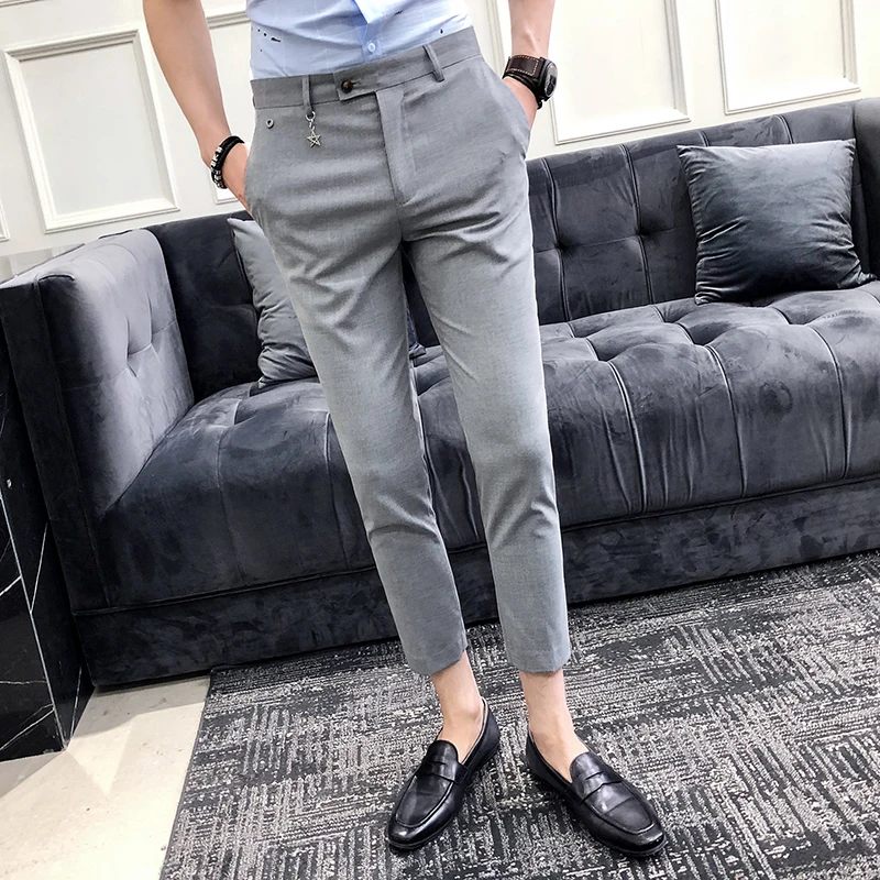 2018 Summer New Slim Cone Gentleman Stripe Feet Nine Business Casual Pants Personality Fashion Classic Influx Urban Hair Stylist 2018 Summer New Slim Cone Gentleman Stripe Feet Nine Business Casual Pants Personality Fashion Classic Influx Urban Hair Stylist