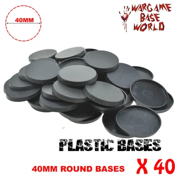 Plastic round 40mm bases for Miniatures and wargames x 40pcs 1