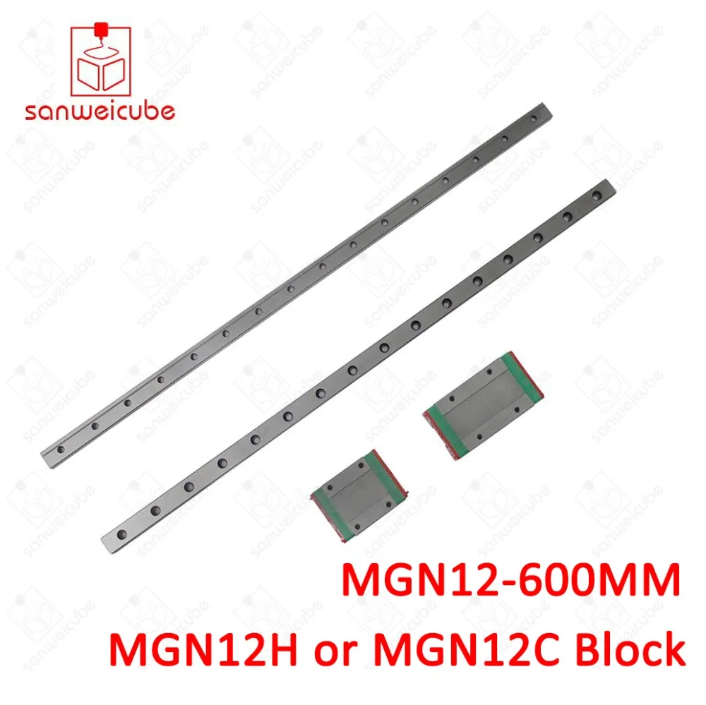 

12mm for Linear Guide MGN12 600mm L= 600mm for linear rail way + MGN12C or MGN12H for Long linear carriage for CNC X Y Z Axis