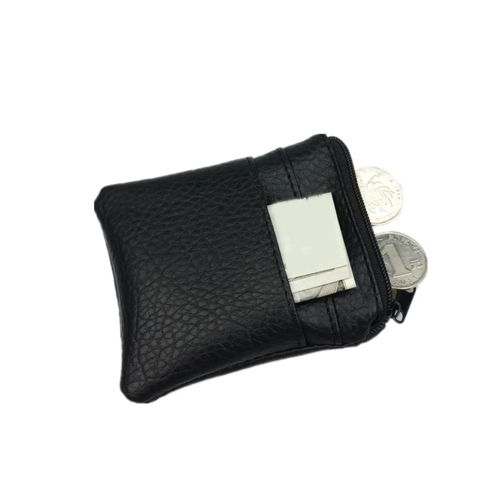 Черный PU кожаный недорогой кошелек для мелочи для мужчин и женщин маленький мини короткий кошелек сумки изменить маленький ключ держатель для кредитных карт бизнес
