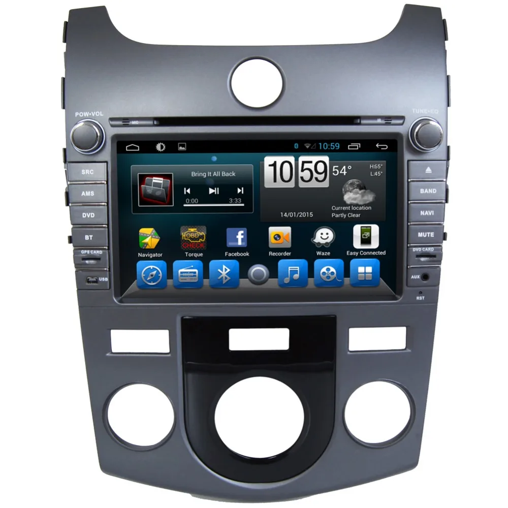 Best 8" HD 1024*600 Quad Core Android 6.0 Car DVD GPS Radio Navigation Player for Kia Forte Cerato 2009 2010 2011 2012 with Manual AC 1