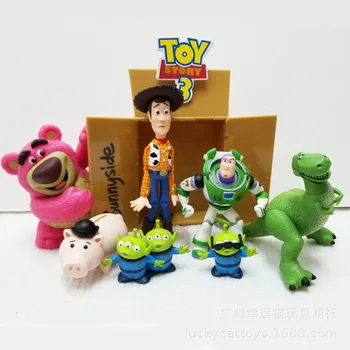 

7pcs Movie Toy Story Action Figure Dolls Woody Strawberry Bear Buzz Lightyear 3.5-8cm PVC Toys Story Model Kid BirthdayToy Gift