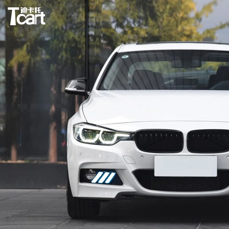 

Tcart For BMW F30 3 Series Daytime Running Light DRL LED Fog Lamp Cover With Yellow Turning Signal Functions Relay Waterproof