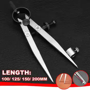 

Spacing Compass' Wing Divider Rotating Scriber Leather Drafting With Pencil Holder Carbon Steel Adjustable DIY Hand Sewing Tools