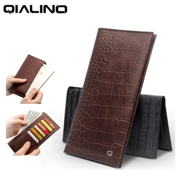 

QIALINO Fashion Multi-function Wallet Case for Apple iPhone7 4.7" Luxury Top Layer Cow Genuine Leather Cover Bag Clutch Sleeve