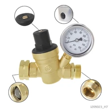 Регулятор давления воды для RV Кемпер латунь бессвинцовый Регулируемый RV редуктор давления воды 160PSI