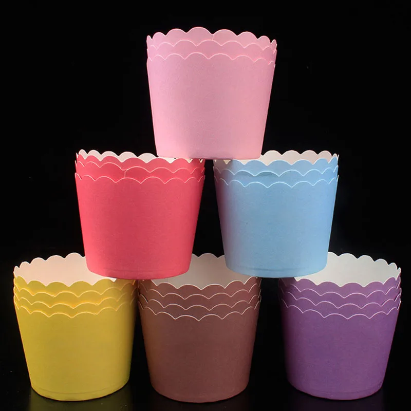 

mling 10pcs / Bag Multicolor Cupcake Baking Cup Styling Cooking Tool Muffin Cake Cup Kitchen Cake Tools