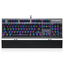 

New Russian/Einglish Motospeed CK108 USB Wired Gaming Mechanical Keyboard Blue/Black Switch with 18 Backlight Mode for Game