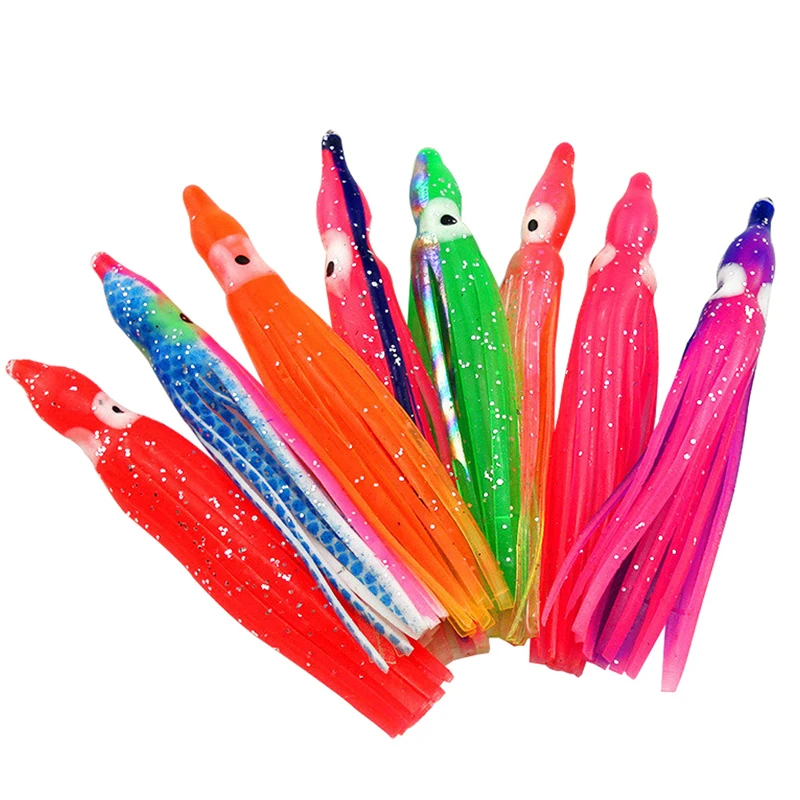 

10pcs 6cm Octopus Soft Fishing Lure For Jigs Rubber Squid Skirts Artificial Tuna Sailfish Baits Mix Color X342