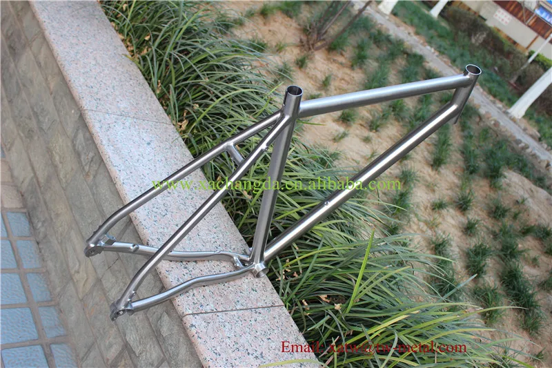 Clearance XACD titanium MTB bike frame with thru axle dropouts, titanium mountain bike frame with inner line routing design 4