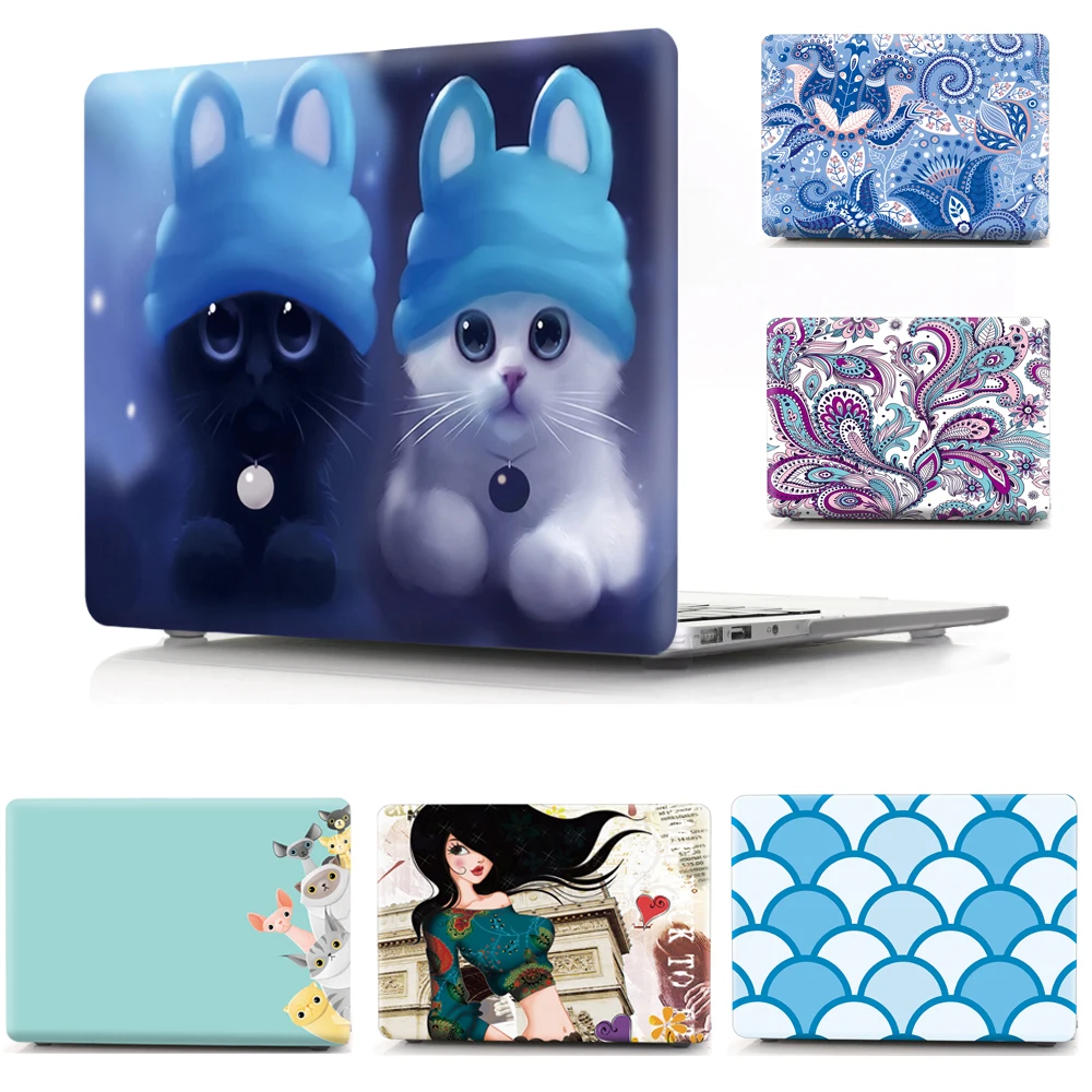 Жесткий чехол с милым животным узором для Apple Macbook Air Pro 11 12 13 15 16, чехол для ноутбука Mac 11,6 13,3 15,4 Touch Bar
