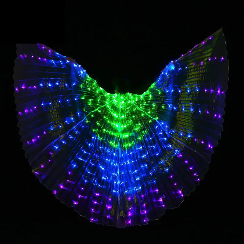 

Colorful Led Wings Adult Belly Dance Stage Performance Props Dancing Luminous Wings Light Cloak Led Wings Costumes 360 Degrees